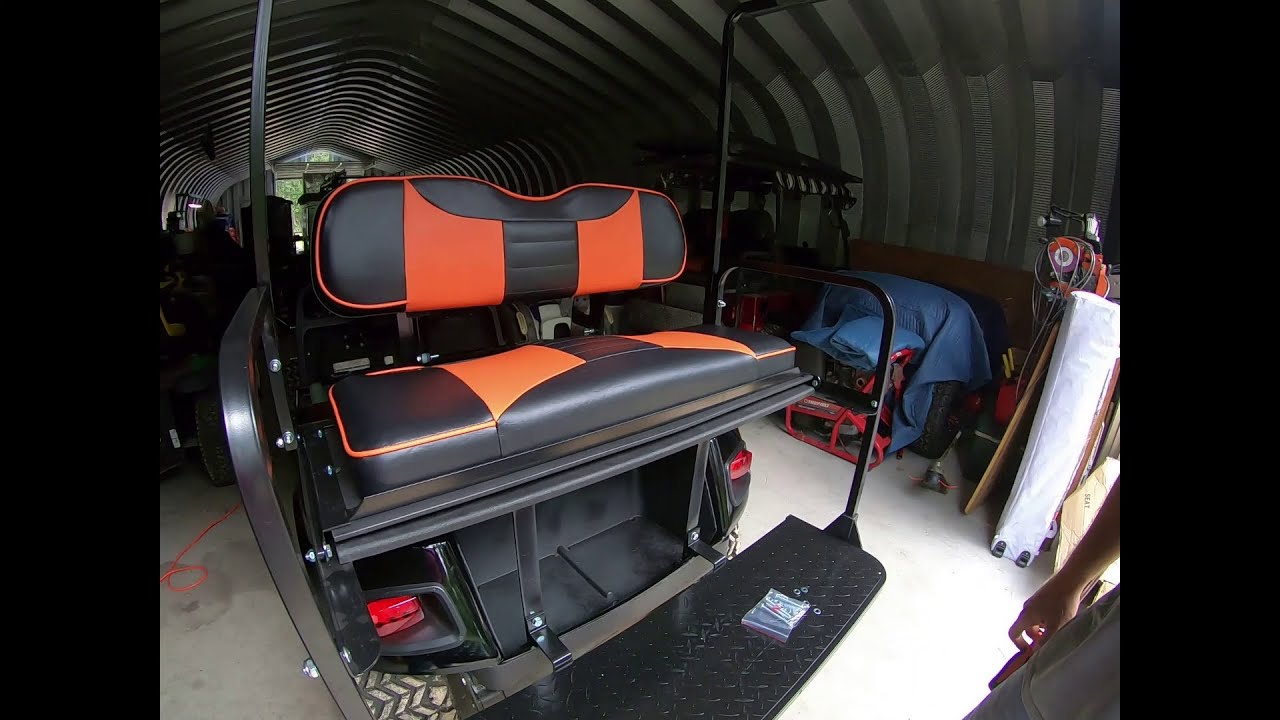 DIY How to install rear seat kit on an EZGO TXT golf cart YouTube