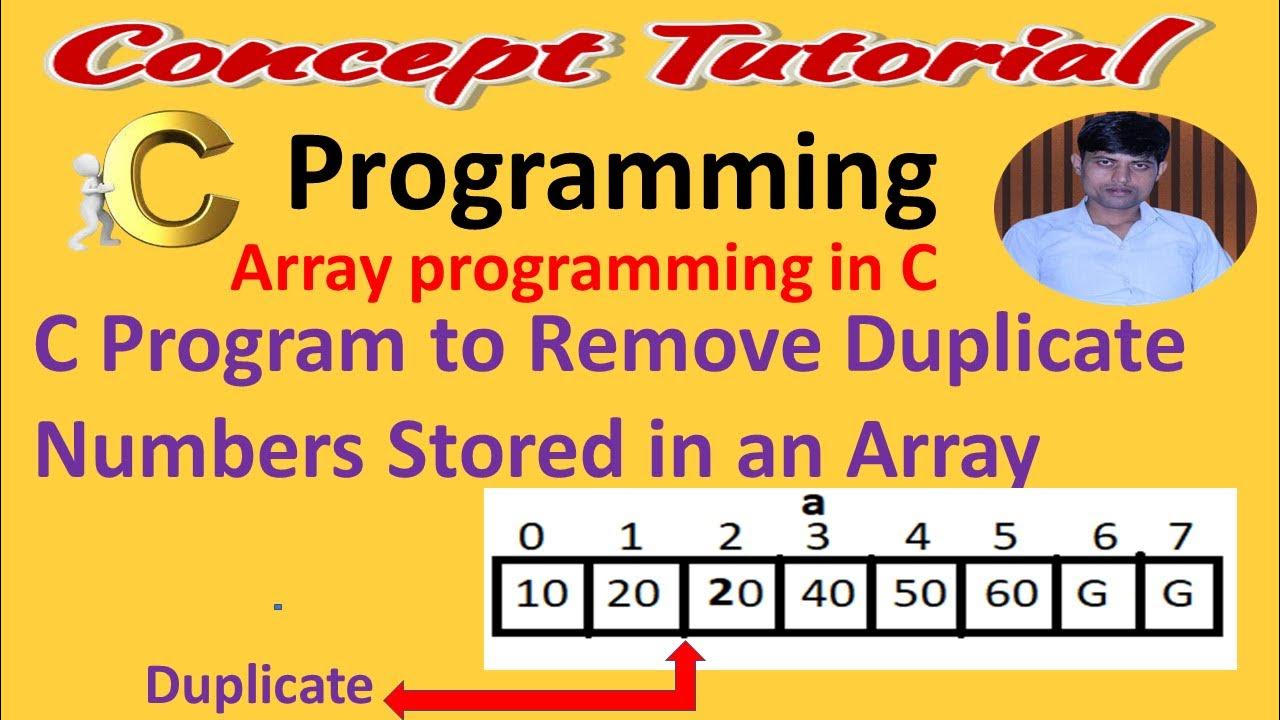 Remove Duplicate Numbers From an Array in C | Deletion of duplicate ...