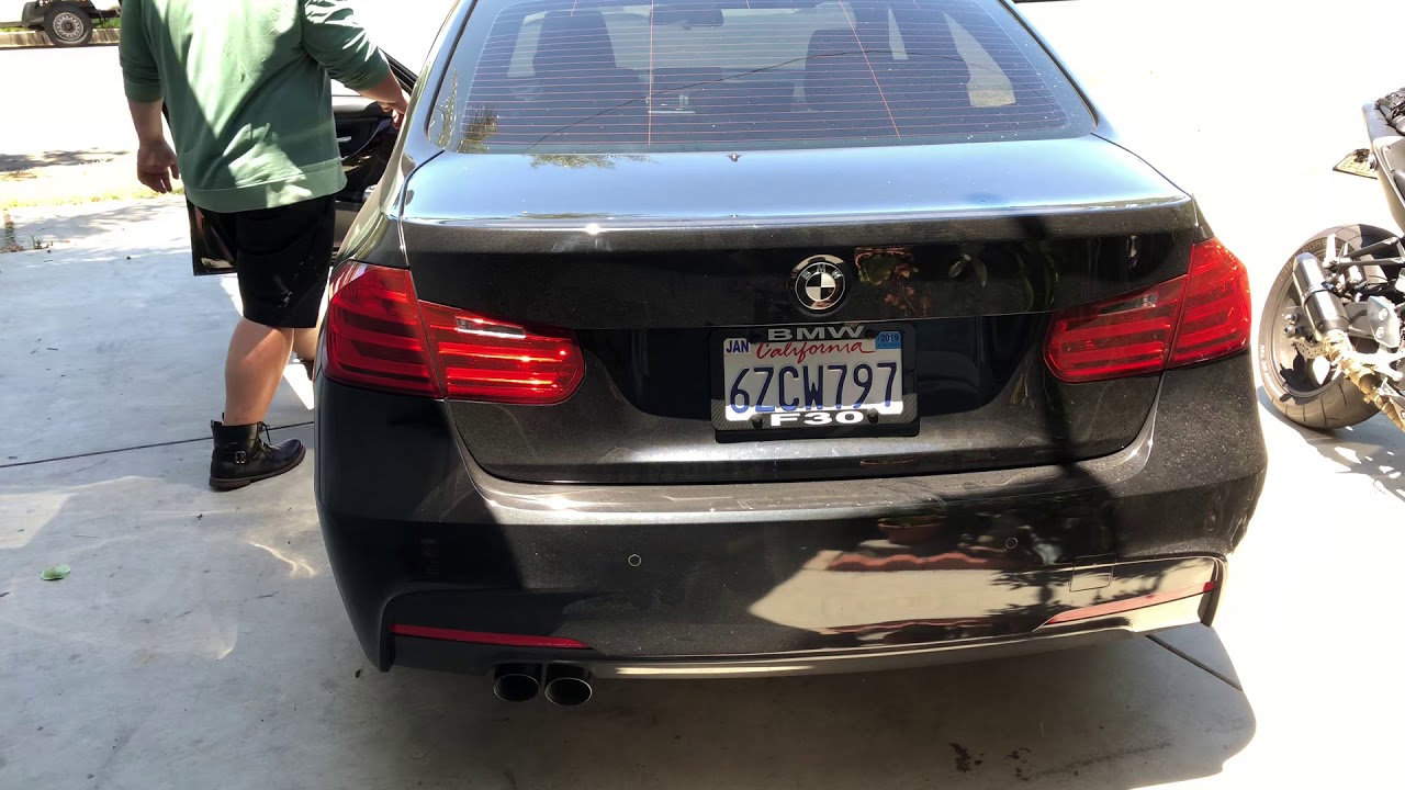 2013 bmw 328i muffler delete pop and crackle YouTube