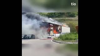 Incendio a Saxon: grosso rogo in un magazzino