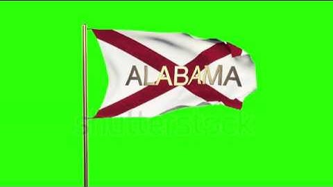 alabama flag with title waving in the wind. Looping sun rises style. Animation loop Stock video by