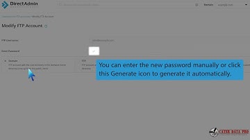 How to change the password of the FTP Account in DirectAdmin - Cater Data Pro