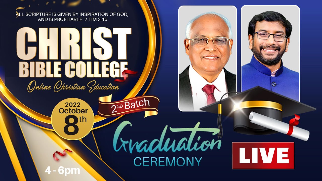 Christ Bible College 2nd Graduation Ceremony Live | 8th October 2022 ...
