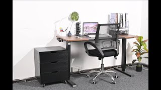 3 Drawers File Cabinet with Wheels, Rolling Mobile Office Vertical Files Cabinet - Moustache®