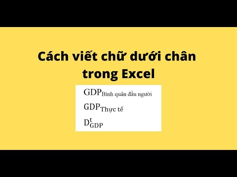 Video Cách viết chữ dưới chân trong Excel - youtube