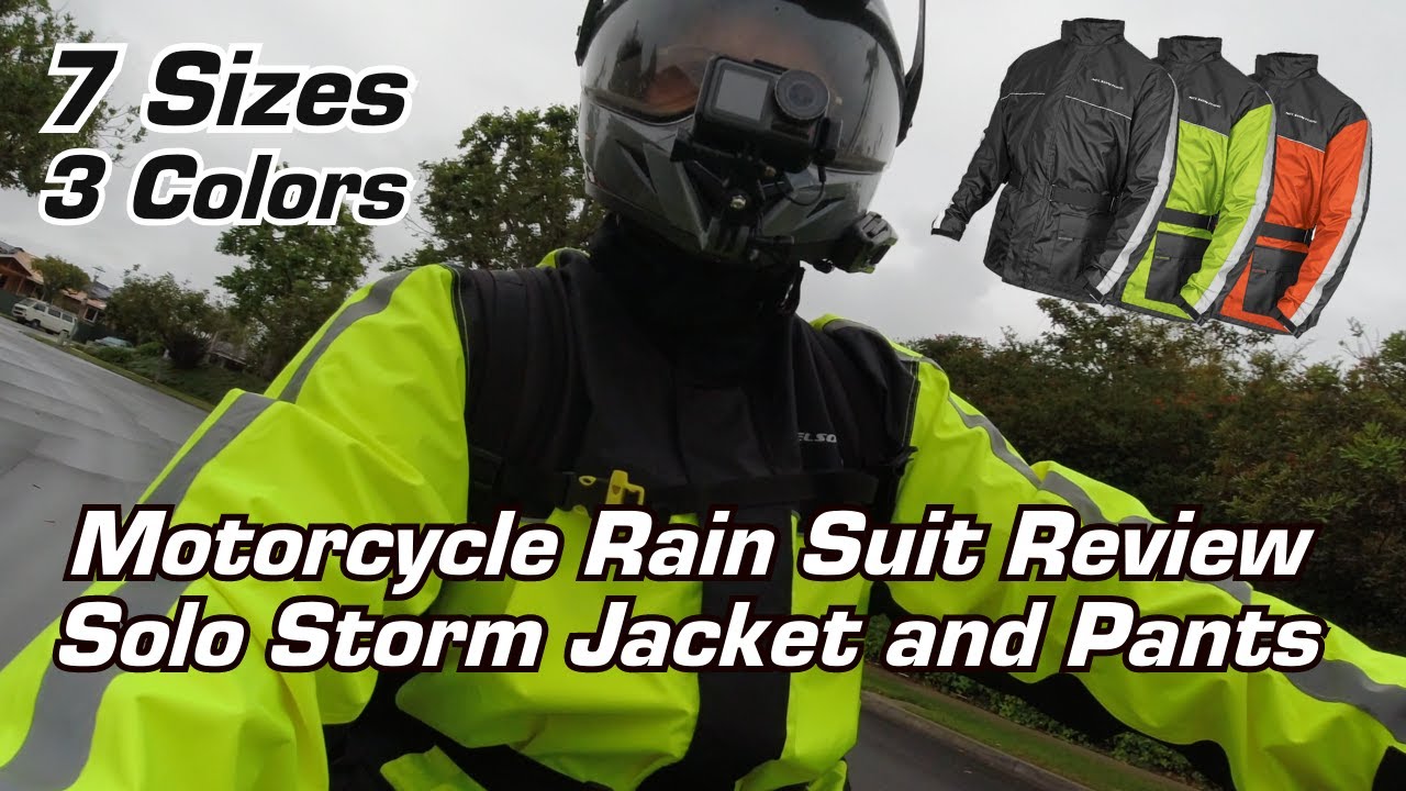 Motorcycle Rain Suit Review, Solo Storm Jacket and Pants Sold Separately