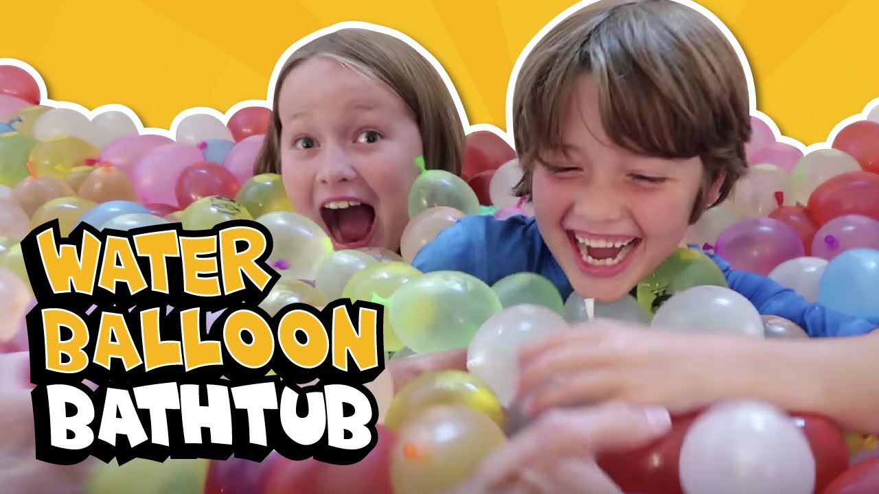 HOW TO GET 2000+ WATER BALLOONS IN A BATHTUB! // The Holderness Family