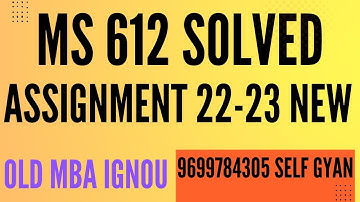 ms 612 solved assignment 2022 - 23 download