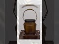 8" Decorative Metal Container with Handle Chocolate Brown