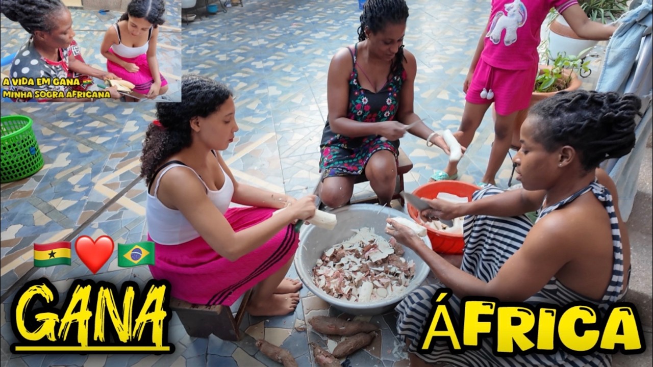Ela nunca tinha visto isso! Brasileira aprendendo com a sogra Africana em Gana 🇬🇭