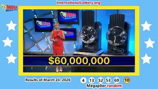 Mega Millions lottery result on March 24, 2026 - Jackpot is $70 million now
