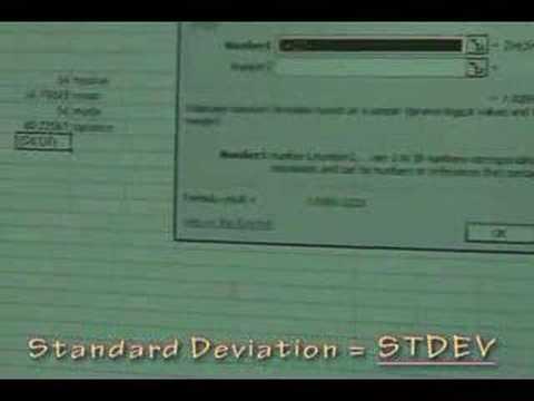 Alliant Statistics Hawk Excel Instruction Standard Deviation