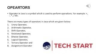 8 JAVA OPERATORS