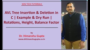 AVL Tree Insertion & Deletion in C | Example & Dry Run | Rotations, Height, Balance Factor