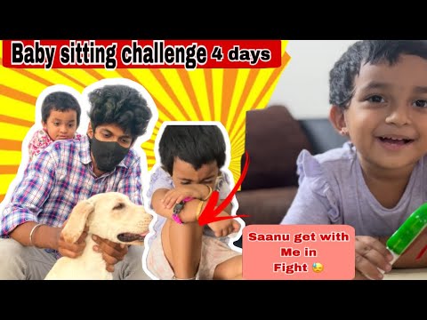 Baby sitting challenge👶48 hours⏰|saanu cried😭|she fight with me🥲I can’t control her 😢#saanufam