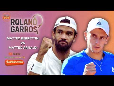 Video BERRETTINI vs ARNALDI LIVE | Roland Garros 2026 Quarti | Risultato in Tempo Reale & Commento