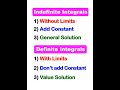 3 Differences of Indeifinite Integrals and Definite Integrals in Mathematics