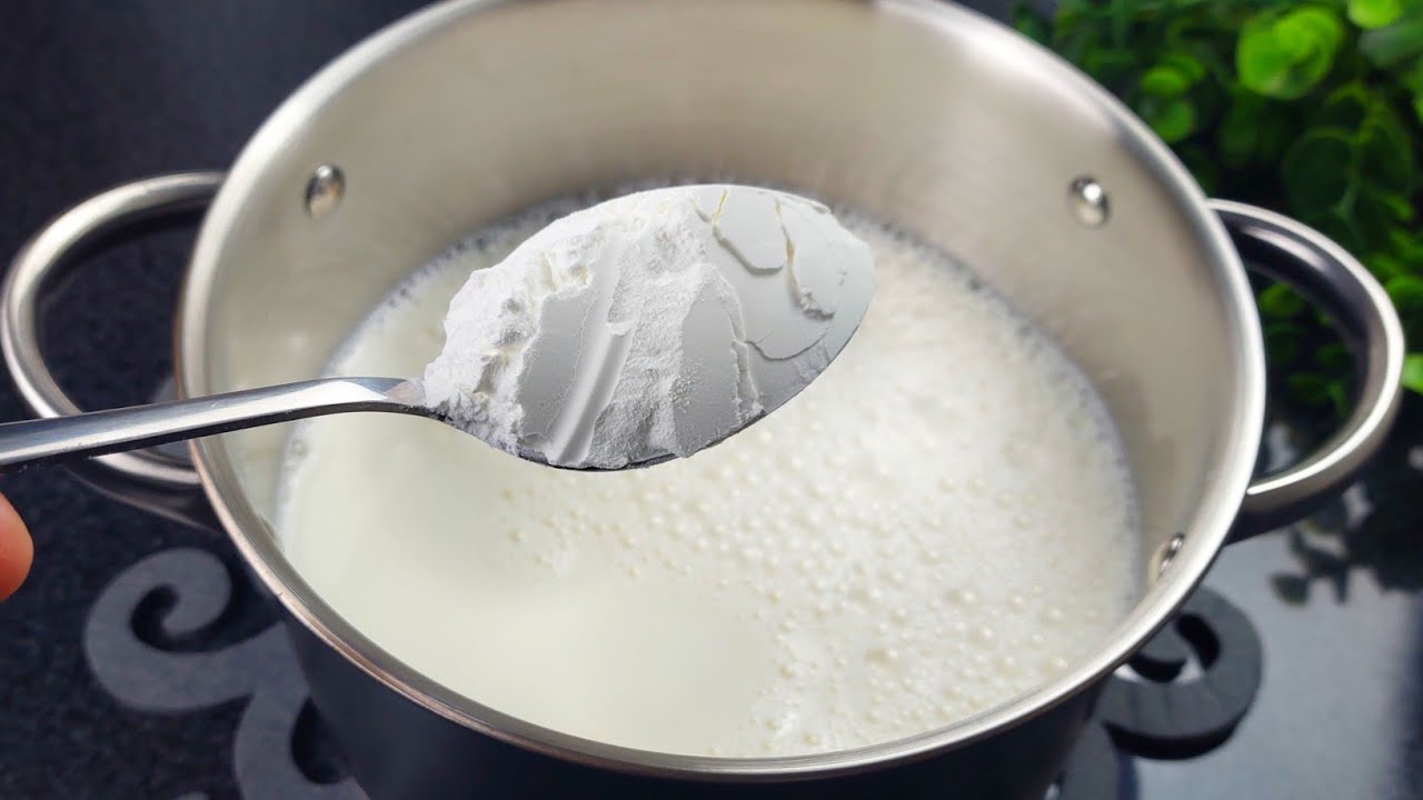 Просто добавьте крахмал в молоко! Я больше не покупаю в магазинах, сделай сам! легко и вкусно!