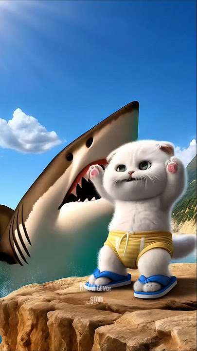 Anak kucing di MAKAN HIU‼️🙀🦈 #ai #kucingsedih #kucing