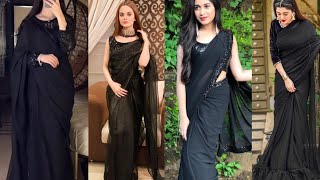 Latest Black Saree Design 2026 | Pakistani actress in Black Saree | Amber dress design 2M