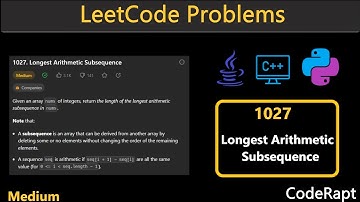 Longest Arithmetic Subsequence | Leetcode Q.1027 | Python | C++ | Java | LeetCode Daily Challenges
