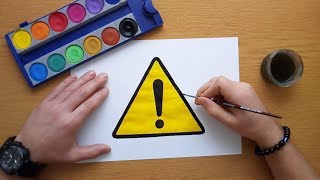 How to draw a caution sign