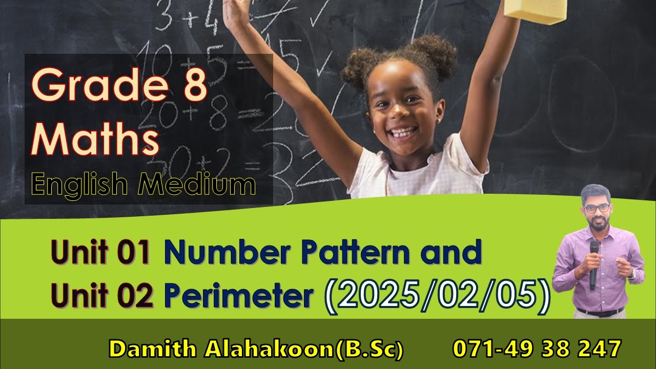 Grade 8 Maths(2025/02/05) English Medium #Number Pattern and #perimeter ...