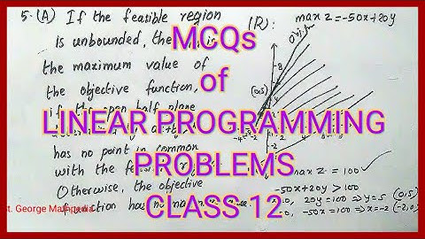 MCQs of Chapter 12,  Linear Programming Problems of CBSE 12th std Mathematics in tamil
