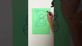 Teddy Bear Art on Dad 🧸🎨 Shoulder Drawing Challenge! #shorts #fun