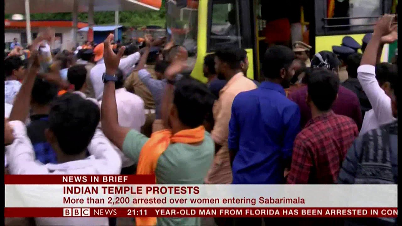 Sabarimala temple protests update (India) - BBC News - 26th October 2018