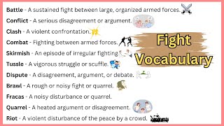 Thumbnail Fight vocabulary: Battle/Conflict/Clash/Quarrel.... | Meaning & Difference | Synonyms/Alternative