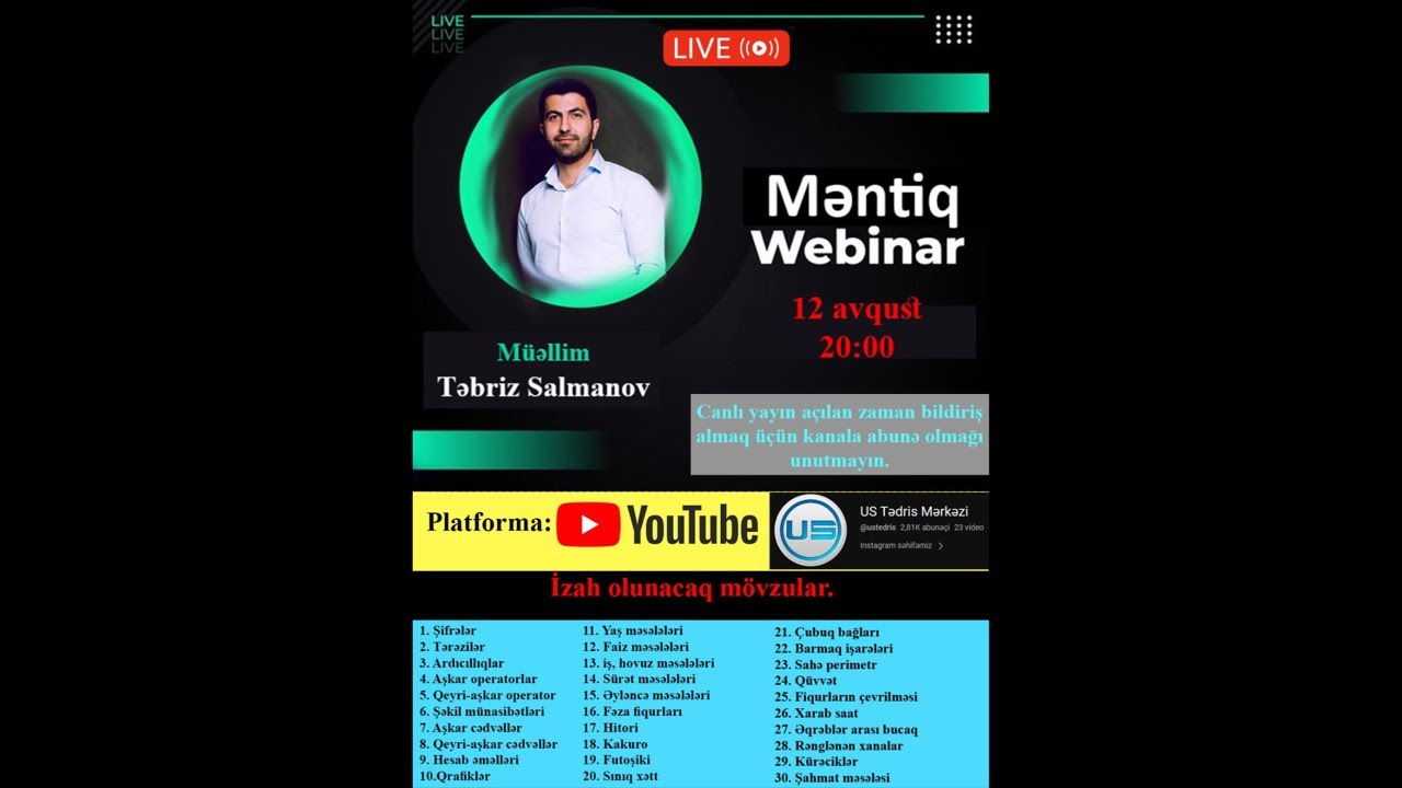 Möhtəşəm vebinar 30 fərqli mövzudan 80 sual