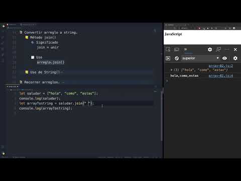 Video: ¿Cómo se convierte una cadena en una matriz en JavaScript?