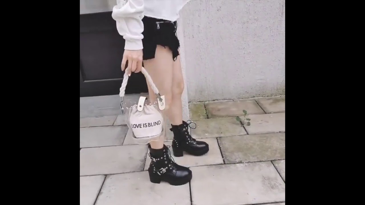 Gothic Punk Mid Heel Ankle Boots ~ Shoe Outlet Shop.com