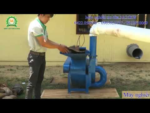 Video máy nghiền xơ dừa, băm gỗ tạp, rơm rạ, bã mía 3A15Kw - youtube