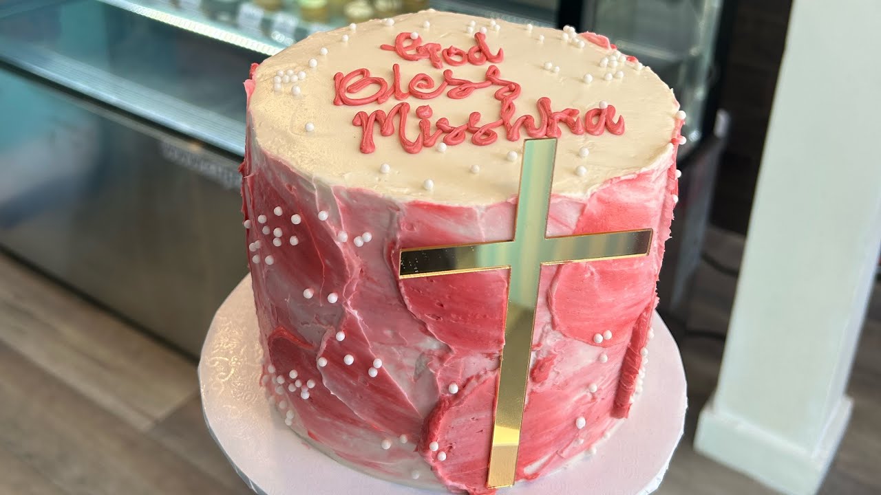 How to decorate Simple Baptism/Christening Cake (Easy)