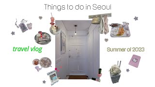 vlog . 韓国旅行⭐︎ 可愛くて美味しいごはん🍛スイーツ🍰｜狎鴎亭,聖水,景福宮ショッピング｜韓国限定平成レトロキティ｜HYBE INSIGHTと聖地飯💎｜深夜便で3泊４日 2023年の夏