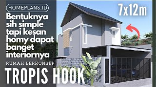Interiornya Banyak Ide, Rumah di lahan Hook Pojokan 7x12m2 [kode 208H]
