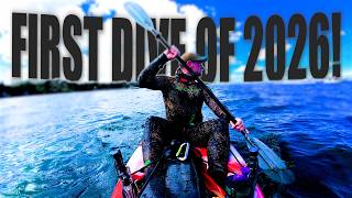 First Dive of 2026! Getting The New Gun in The Water & Spearfishing from a Kayak in Studland Bay!