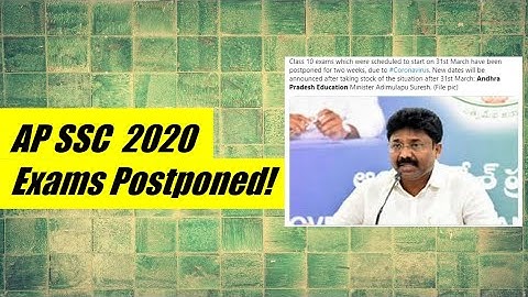 AP SSC Exam 2020 Postponed | AP 10th New Time Table 2020 Soon
