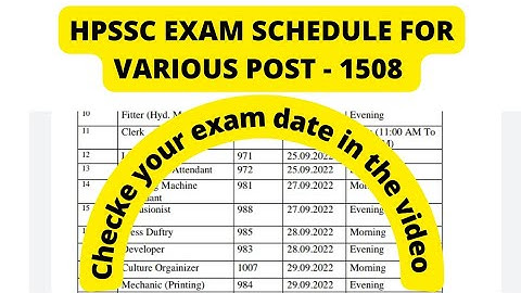 HPSSC EXAM SCHEDULE FOR VARIOUS POST - 1508 || LINEMAN || SSA || ELECTRICIANS || #hpssc #hpsssb