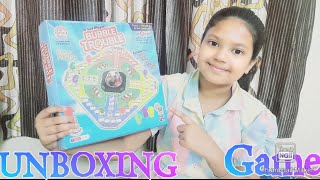 Bubble Trouble cardboard game UNBOXING for kids/Nitara's new toy UNBOXING video screenshot 4