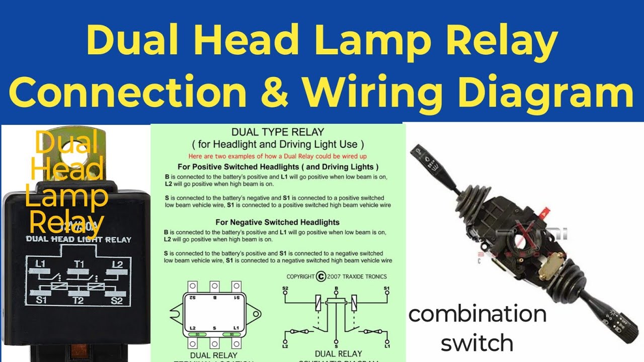 Dual head lamp relay connection/how to connect dual head lamp relay