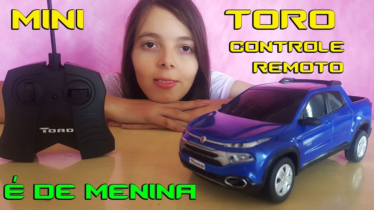 Carro Controle Remoto Bateria Fiat Toro 1/18 - Recarregavel Vermelho