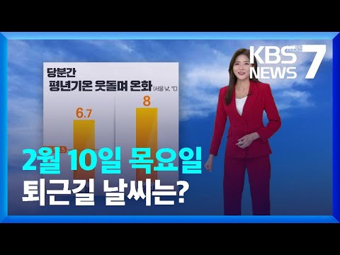 [퇴근길 날씨] 당분간 큰 추위 없어…밤부터 국외 미세먼지 유입 / KBS  2022.02.10.