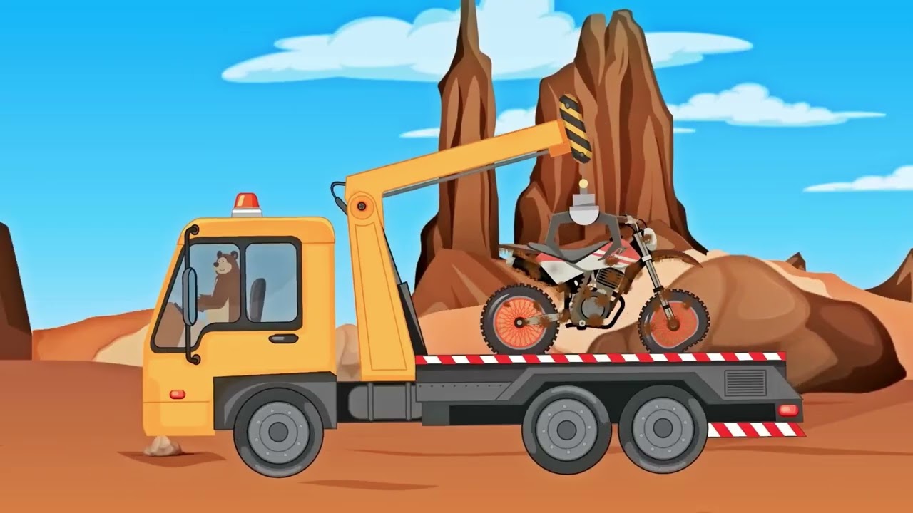 Cartoon Bear & Tractor 🚜 Cutting And Collecting Sugarcane! | Farm Life Animation | Bear's Big Garage