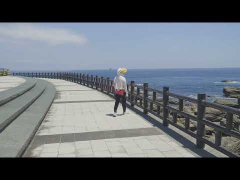 基隆外木山濱海大道 夏天走步道 防曬推薦 蕉下BENEUNDER貝殼帽 外套 袖套 護眼角口罩 修飾身型材質好 冰薄抗UV防曬