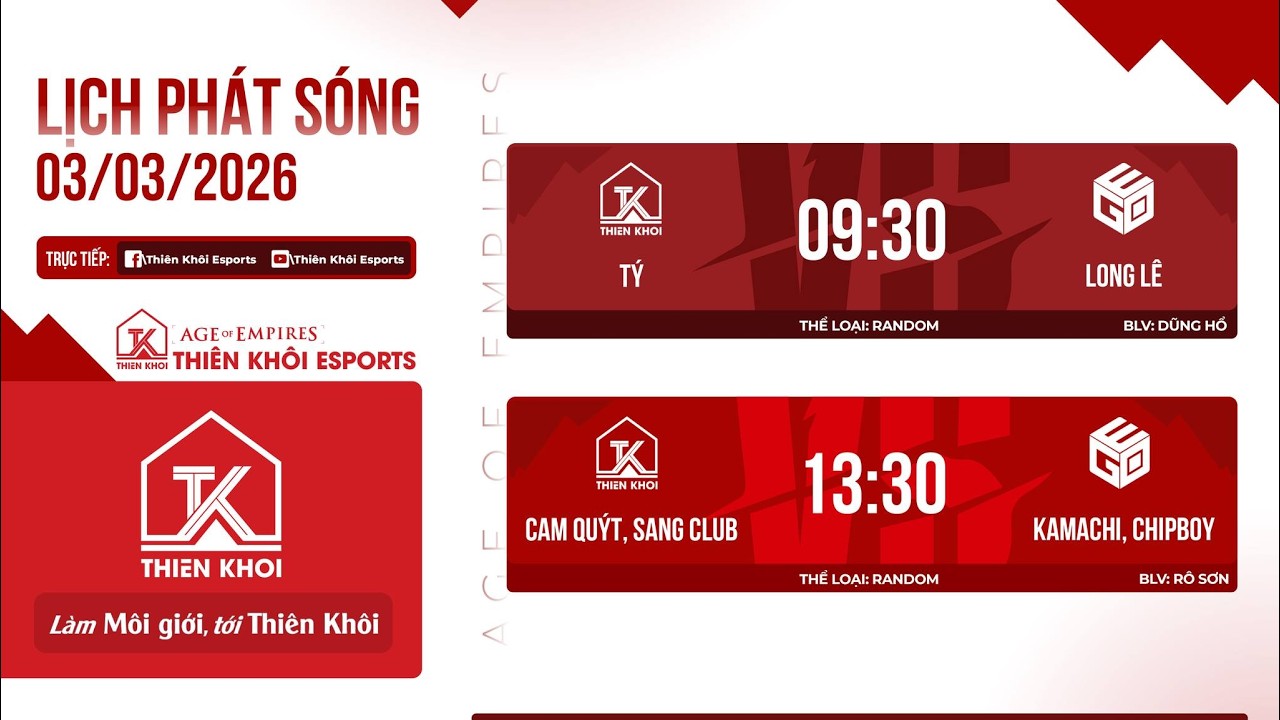 Trực Tiếp | Thiên Khôi Esports vs EGO Media | 2vs2 Random | BLV: RBS | 03/03/2026
