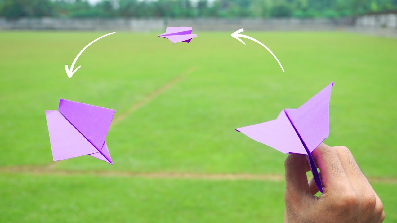 Полет может вернуться снова - Простой бумажный самолетик-бумеранг - ELEKTROGAMI