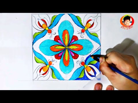 Video Hướng dẫn vẽ trang trí hình vuông đơn giãn / NC Planvẽ... - YouTube